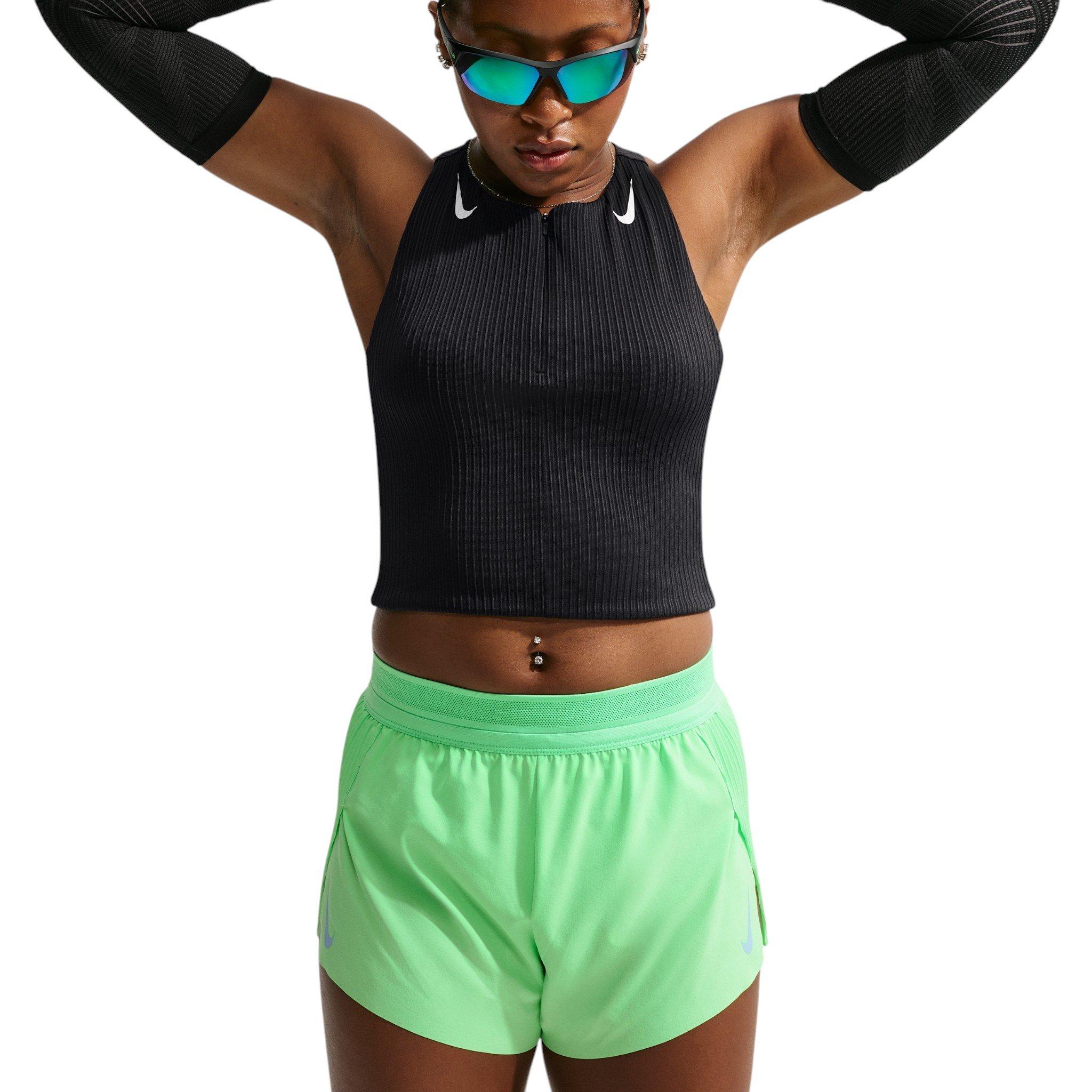Nike Women's AeroSwift Dri-FIT ADV Cropped Running Tank Top - Black - BLACK